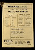 Extremely Rare 1960 Griqualand West v Scotland Rugby Programme: Played at Hoffe Park Ground on