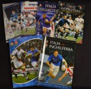 Italy v England Six Nations Rugby Programmes (6): Near mint set of glossy thick issues from Rome