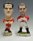 Pair of Manchester United Football Groggs approx. 200mm height of Roy Keane and Michael Owen,