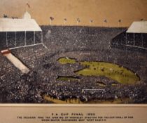 Rare 1923 FA Cup Final Bolton Wanderers v West Ham Football Print a colour print from the original