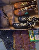 Selection of Early Football Boots c.1940s/50s to include a pair of black 'Gola', a pair of unused '