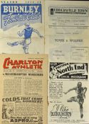 Wolverhampton Wanderers away match programmes to include 1946/47 Preston NE, 1947/48 Charlton