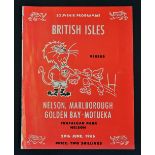 1966 British Lions Rugby Tour to NZ Programme: Scarce large-format 16 pp issue in good condition