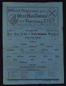 1945/46 West Ham United v Wolverhampton Wanderers league Football Programme dated 13 April 1946,