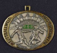 1974 World Cup Finals Commemorative Medal oval shaped, measures 6x4.5cm approx. gold plate