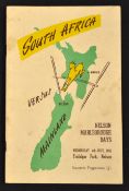 1956 South African Rugby Tour to NZ Programme: Increasingly scarce 28 pp A5 issue with colourful