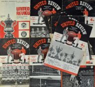 Selection of Manchester Utd programmes to include 1953/54 Portsmouth, 1954/55 Sheffield Utd, 1956/57
