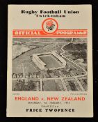 Famous 1936 England v NZ Rugby Programme, 'Obo's Match': Scorer of two tries as the All Blacks