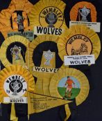 Collection of Wolverhampton Wanderers cup final rosettes to include FA Cup 1949, 1960, Football