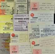 1978/1979 Arsenal home match tickets to include Leeds Utd, WBA, Manchester Utd, Chelsea, Bristol