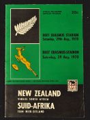 1970 South Africa v New Zealand Rugby Programme: 3rd Test match played at Port Elizabeth - strong