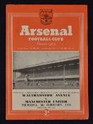 1952/53 at Highbury: Walthamstow Avenue v Manchester United FA Cup replay Football programme. Slight