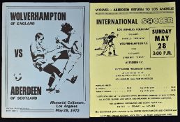 1972 at Los Angeles Wolverhampton Wanderers v Aberdeen 28 May 1972 at the Memorial Coliseum match