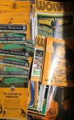 Selection of Wolverhampton Wanderers home football programmes from 1960s onwards with a good content