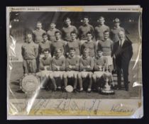 1964/65 Black & White team photograph of Division 1 Champions Manchester United autographed by the