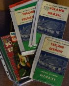 Collection of England international home Football Programmes from 1954 to include v Germany