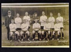 1920 Wolverhampton Wanderers postcard b&w team group by A. B. Hart, slight mark to the reverse, o/