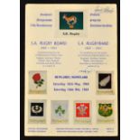 South Africa Rugby 75th Anniversary Souvenir Programme: Scarce large, colourful, foldover glossy