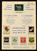 South Africa Rugby 75th Anniversary Souvenir Programme: Scarce large, colourful, foldover glossy