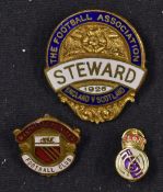 1926 England v Scotland 'Steward' Enamel Badge with pin to reverse, white and blue enamel to
