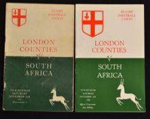 London Counties v South Africa Rugby Programmes 1951 and 1960 (2): The first issue is generally