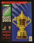 2003 Rugby World Cup Final England v Australia Programme: The Big One, England's late dropped-goal