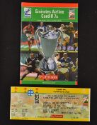 IRB Rugby Sevens, Cardiff 2003, Programme & Ticket (2): Near mint pair for this big 16 team