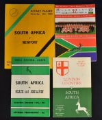 Selection of South Africa Away Rugby Programmes in England and Wales (4): v London Counties and