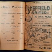 1901/1902 Sheffield United Bound Volume of Programmes to include Football League matches Bury,