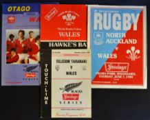 Wales Rugby Tour to NZ 1988 Programme Selection (4): Large colourful issues from the games v