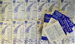 Collection of Shrewsbury Town match programmes from 1950's to include 1954/55, 1956/57 (5), 1958/