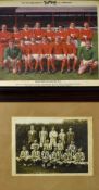 Highley Reserves c1950s Football Photograph together with a Manchester United Typhoo Team Card early