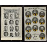 Postcard player portraits of Wolves teams 1908 (by Lee), also Wolves team 1920/21 by Hart. Fair-
