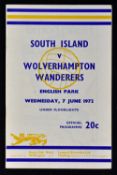 1972 Tour of New Zealand, South Island v Wolverhampton Wanderers at English Park, Christchurch dated