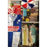 Football memorabilia 1950's onwards to include football books, (9), Esso coin collection, menus,