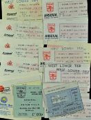 1980/1981 Arsenal home match tickets to include Everton, Stoke City, Southampton, Sunderland,