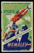 1949 FA Cup Final Blackpool v Manchester United football programme date 24 Apr, staple bleed,