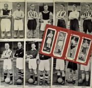 1934 Topical Times Footballers Triple Portraits, full set of 8/8 each x 3 - 24 player portraits also