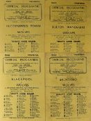 1946/1947 Wolverhampton Wanderers home match programmes v Brentford, Blackpool, Bolton Wanderers,