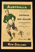 Scarce 1946 New Zealand v Australia Rugby Programme: First Test, Dunedin, first post-war meeting,