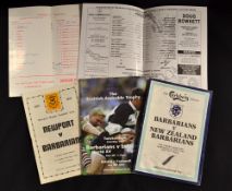 Barbarians v Clubs Rugby Programme Selection - 2x signed (5): v Newport 1975 and 1995 (signed by 6