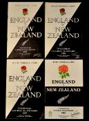 England v New Zealand Rugby Programmes 1954, 1964 1967 and 1983 (4): Again, fine detailed issues