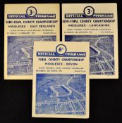 1950's Middlesex Rugby County Championship Programmes (3): All at Twickenham, two semi-finals, v