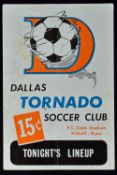 1969 American Tour match programme Dundee Utd v Wolverhampton Wanderers at the Cobb Stadium, Dallas,