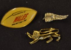 1993 British Lions rugby tour brass Lion pin badge - issued for the tour to New Zealand embossed