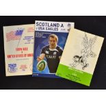 Selection of USA Away Rugby Programmes in the UK (3): Pleasing trio of issues, two (featuring RMS