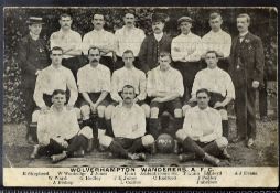 1907/1908 Wolverhampton Wanderers team group picture, players named. Good.