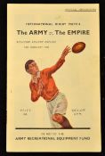 Scarce 1940 The Army v The Empire Services Fundraising International Rugby Programme: Another