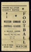 At Molineux 1942 Western Command v Football League 2 May 1942 kick off 3.00pm, in aid of Forces