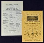 1936/1937 Wolverhampton Wanderers reserves v Derby County reserves Central League match programme,